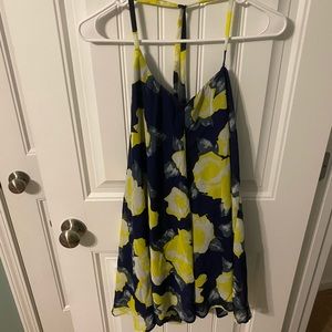 blue and yellow dress